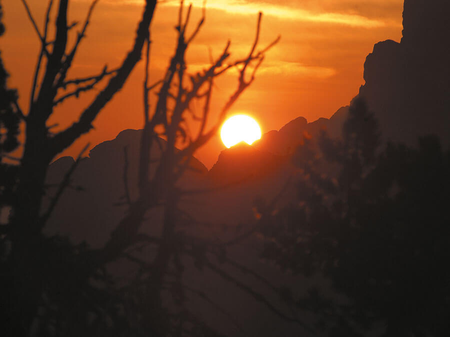 Sonnenuntergang bei den Dolomiten