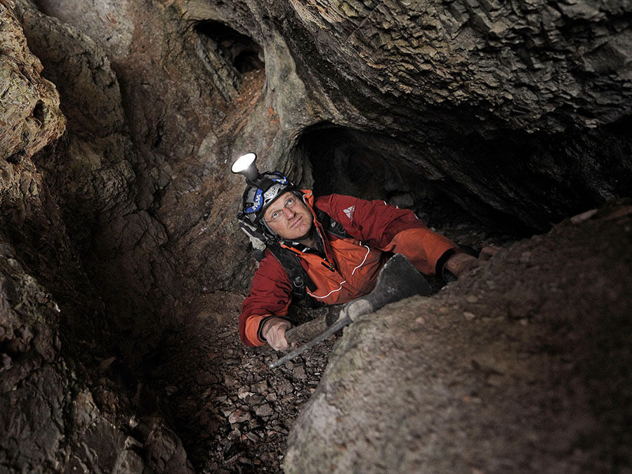 Michael Wachtler during a cave exploration