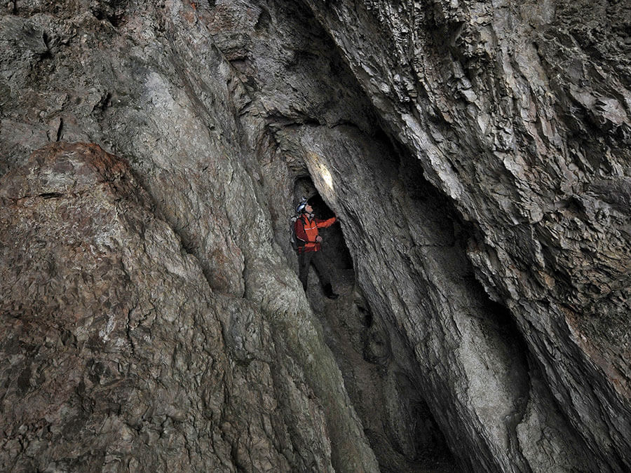 Michael Wachtler during a cave exploration